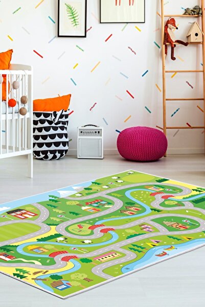 Dekoreko Renkli Taşıtlar Leke Tutmaz Anti Alerjik Çocuk Ve Bebek Odası Halısı