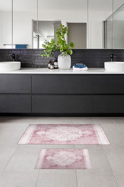 Alanur Home Set de baie digital cu bază anti-alunecare Alanur Trend Pudră albă