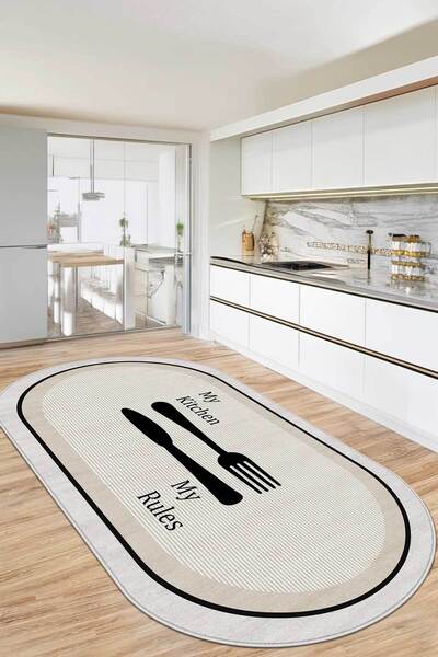 Decomia Home Dijital Yıkanabilir Kaymaz Taban Kitchen Mutfak Halısı Mutfak De...