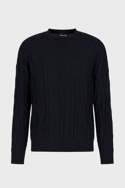 Emporio Armani Мъжки пуловер с дълъг ръкав и бродирано лого F919 6R1MX4 1MFVZ-F919