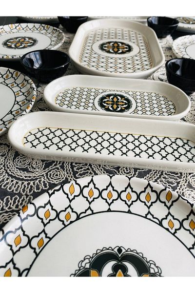 VENÜS HOME DECORATION Liva Model 17 Piece Breakfast Set for 8 People