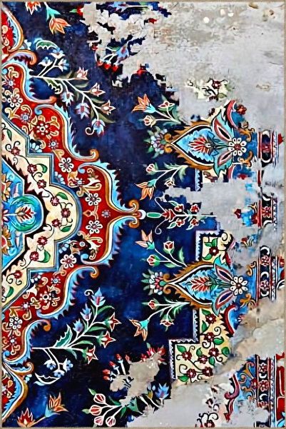 Rugs Modern Halı Mor Fırça Boyalı Geleneksel Desenli Dokuma Taban Halı ve Yık...