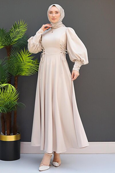 Genel Markalar İp Kuşaklı Elbise Taş