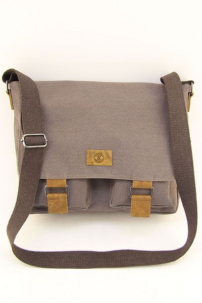 HNB Canvas Brown Waterproof Postman Business School Briefcase Laptop Bag (WITH HANDBAG GIFT)