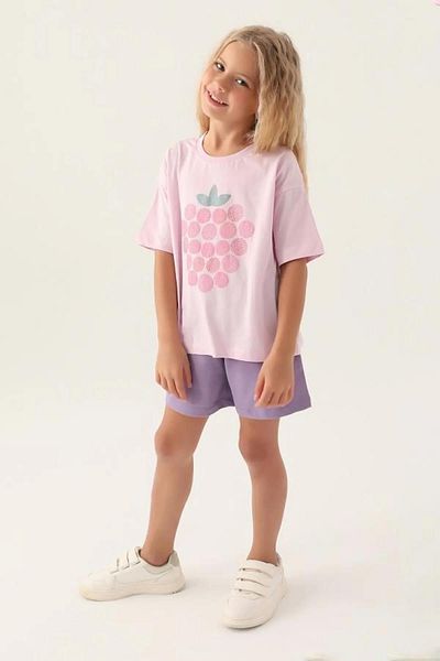 ROLY POLY 3414-2 Girl's Strawberry Patterned Shorts Set
