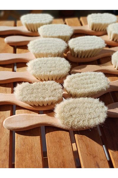 OzencBaby 100% Natural Goat Hair Hair Brush - Soft Baby Comb
