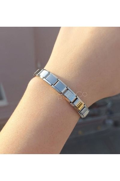 RoseCo00 Steel Unwritten Italian Charm Bracelet