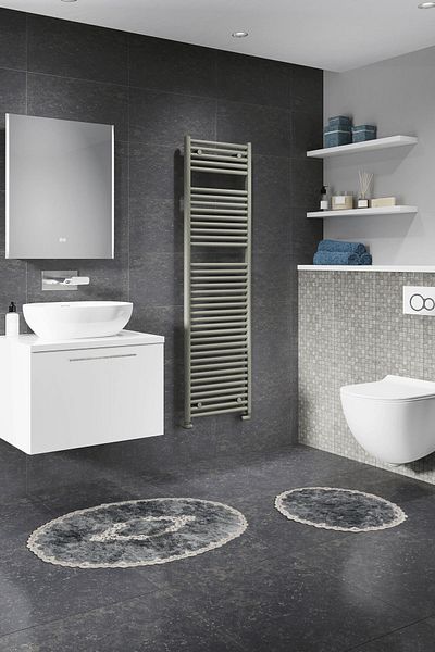 Alanur Home Set de baie oval din bumbac de lux Alanur Zümra Set de 2 gri antic