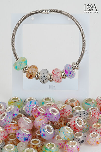 LANDOFACCESSORY Renkli Charm Boncuk - 7 Adet - Bileklik - Kolye - Aksesuar - ...