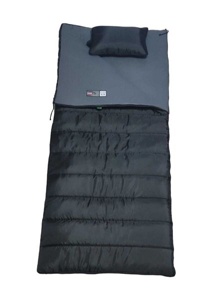 CAMP STORY Tim Military-18 350 gr сив полар отвътре подплатен спален чувал черен дълъг