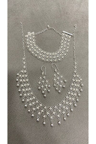 Midyat Artuklu Gümüşçülük 3 Sıra Telkari Kişniş Modeli  Set