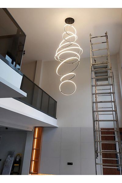 TREND Modern Chandelier - 9 Ring Gallery Space LED, 3 Colors