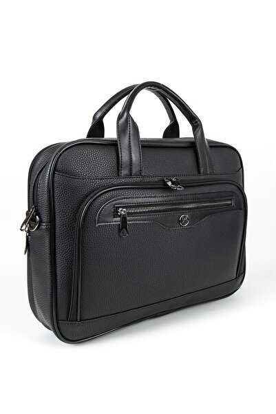 MORCA حقيبة كمبيوتر محمول بحزام كتف أسود للجنسين