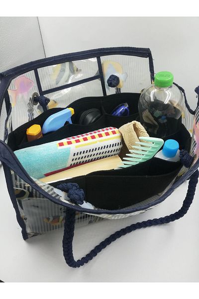 Marjinal Black Beach Bag - Organizer Inside