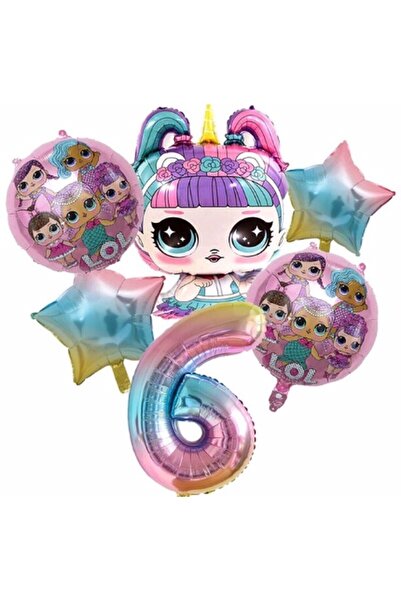 Parti Station Unicorn Lol Bebek Konsept 6 Yaş Balon Doğum Günü Set Yaş Balon Set