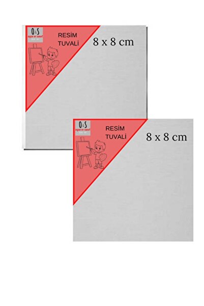 O&S Oyun ve Sanat Eğlen-Üret 2 Adet 8cm Kare Resim Tuvali, Öğrenci Tuali Tüval