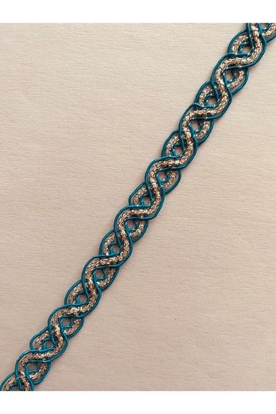 Öztürk Seam Sealer Decorative Ribbon Silver Glitter. 13mmx5meter. Petrol Blue.