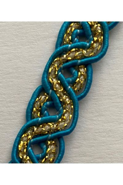 Öztürk Seam Sealer Decorative Ribbon Yellow Glitter 13mmx5meter Turquoise