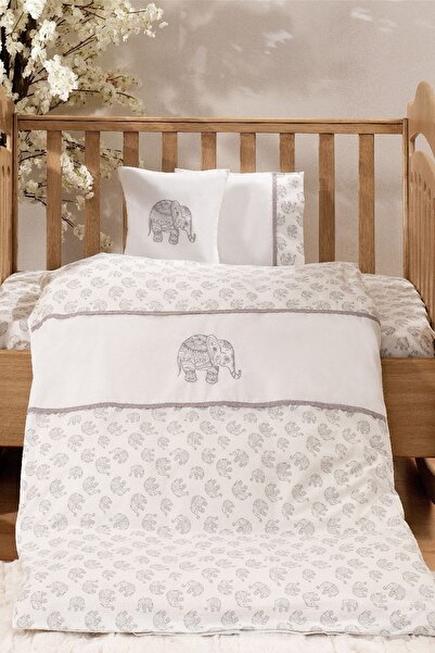 FABU Bebe 4389 Gri Filli Bebek Nevresim Takımı