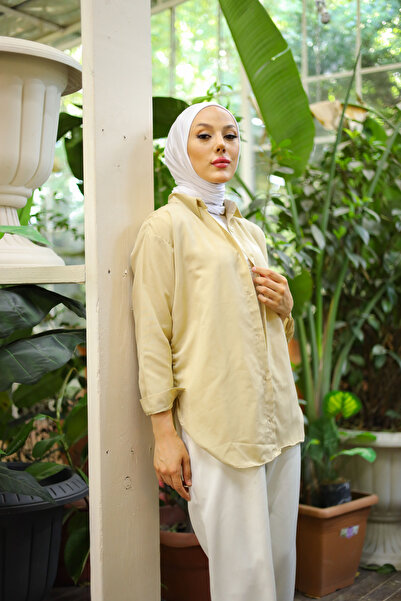 SHİROSA Oversize Basic Tesettür Gömlek