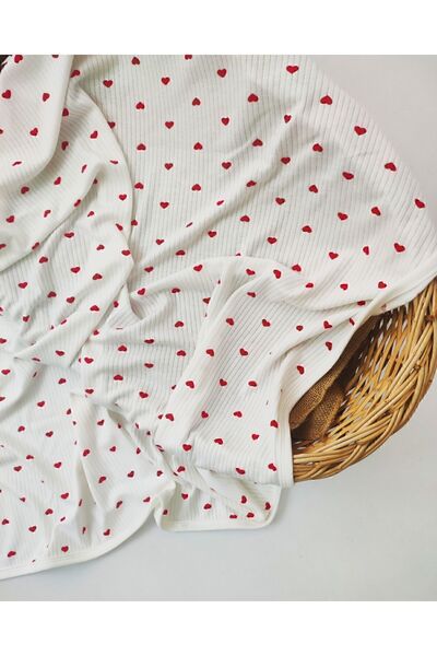 OMY Red Heart Organic Baby Blanket - 100% Cotton, 85X90 cm Single Layer Baby Carrier and Swaddle