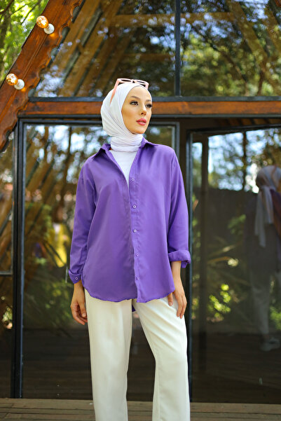 SHİROSA Oversize Hijab Shirt - Basic Model
