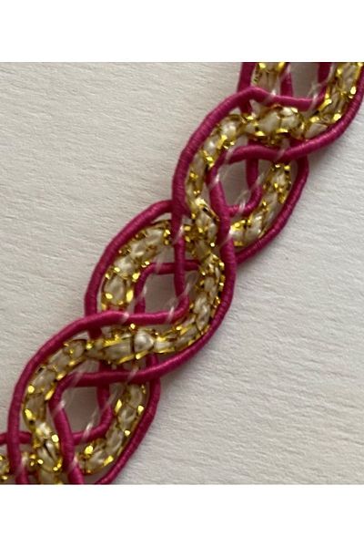 Öztürk Seam Sealer Decorative Ribbon Yellow Glitter. 13mmx4.25meter. fuchsia