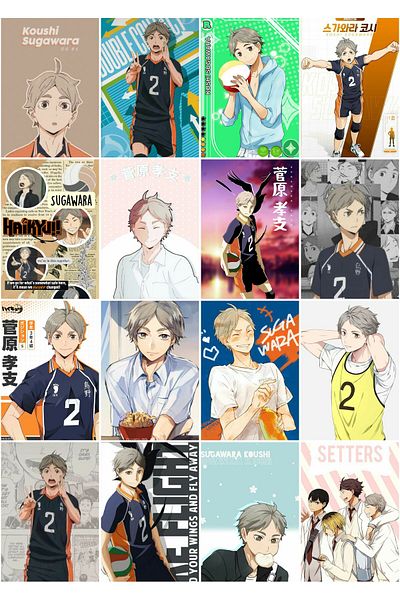 owl bag Σετ φωτοκαρτών με σχέδια Haikyuu - Kaushi Suguwara 16' L