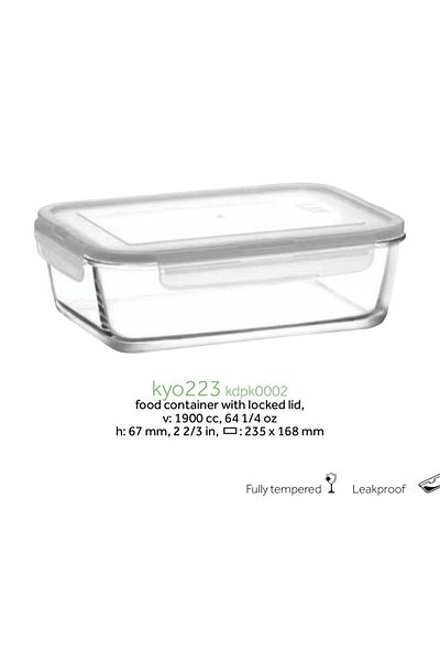 LAV Fresco Set of 4 Storage Cups (Rectangular) (White Cover 1900Cc-1200Cc-800Cc-400Cc)