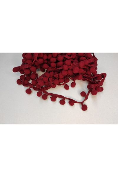 ATMACA TUHAFİYE 3 Meters Burgundy Ribbon Pompom – Pompom