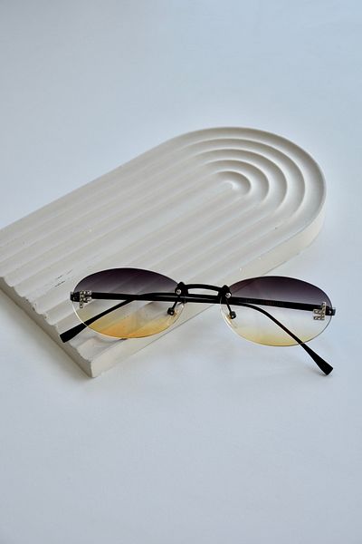 LOOKUP NEW Uv400 Protected Unisex Black Orange Silver Sunglasses