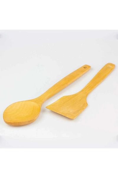 TAMU 27cm Wooden Spatula - Wooden Spoon Set of 2 Rice Spoon