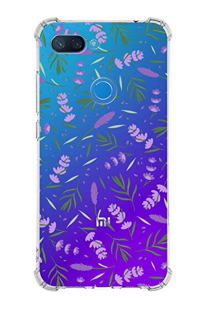 PrintiFy PrinriFy Xiaomi Mi 8 Lite Uyumlu Water Color 3 Baskılı Şeffaf Köşe Korumalı Antişok Kılıf