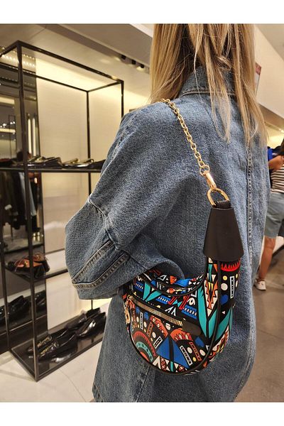 Mercan Stores Women's Multicolored Chain Strap Hand and Shoulder Bag