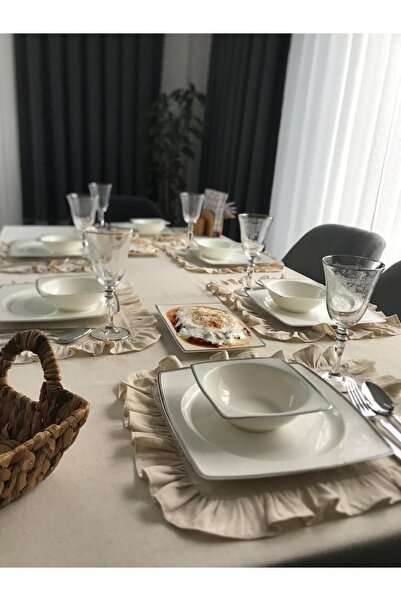 KETEN KARE VİNTAGE TASARIM AMERİKAN SERVİS