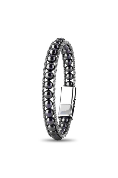 İDİN STEEL سوار منسوج من حجر الهيماتيت الطبيعي وحبل فولاذي