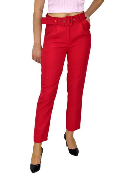 Woow Women's Ankle Pants - Belted, BGL-ST03690