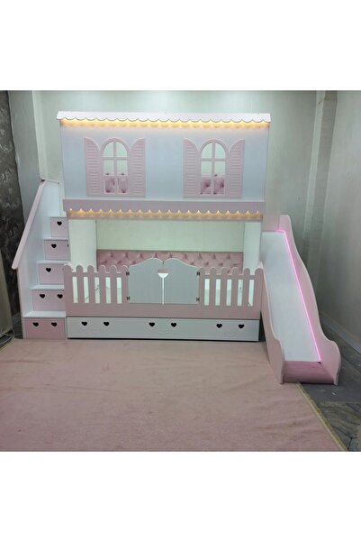 bebetu mobilya Alaçatı Kaydıraklı Yavru Yataklı Ranza