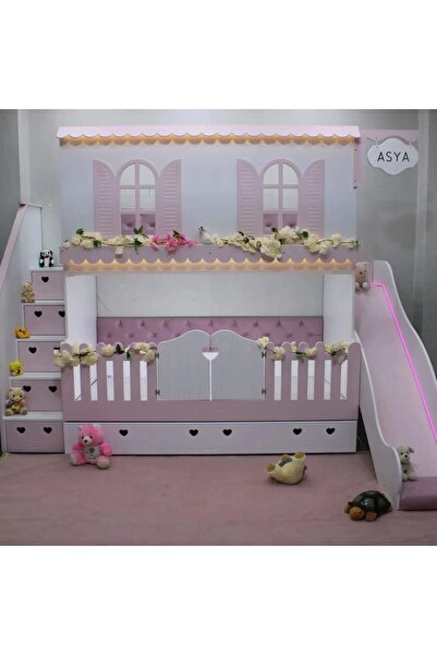 bebetu mobilya Alaçatı kaydıraklı yavru yataklı ranza