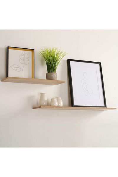 Modern home 2-Pcs Floating Wall Shelves 60×15 cm Beige