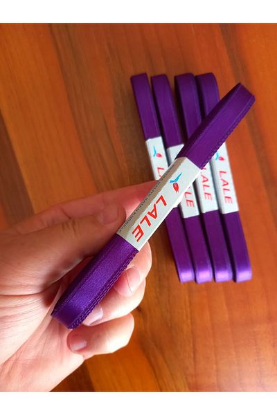 yörük tuhafiye 50 Meters Purple Satin Ribbon - 1 cm Ball Satin Ribbon