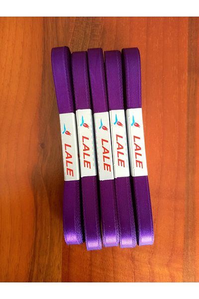yörük tuhafiye 50 Meters Purple Satin Ribbon - 1 cm Ball Satin Ribbon