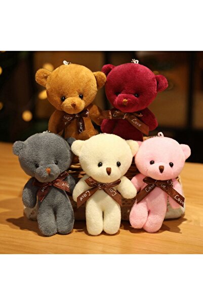 Sarego Minik Ayıcık Çanta Süsü Anahtarlık Yumoş Renkli Peluş Ayı