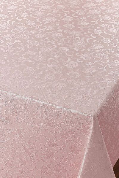 CLK Home Pink PVC Lined Oilcloth Plastic Wipeable Table Cloth