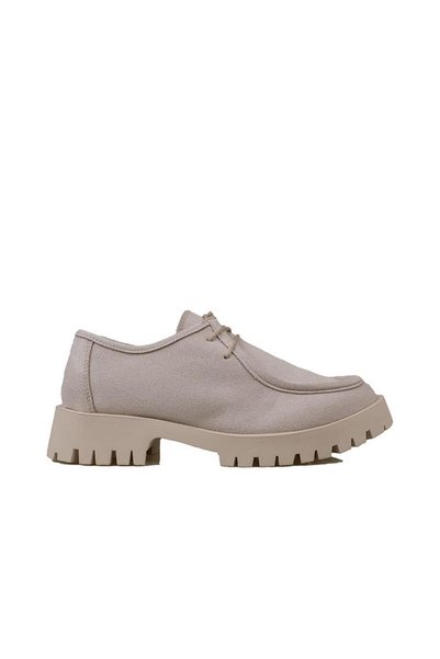 Trend Adımlar Bej Elegans Suede Kadın Oxford Ayakkabı