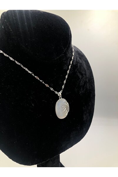 Sedef Güneş Silver 316l Çelik Kolye