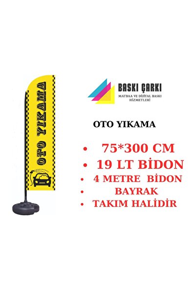 BASKI CARKI OTO YIKAMA 2 SARI YELKEN BAYRAK