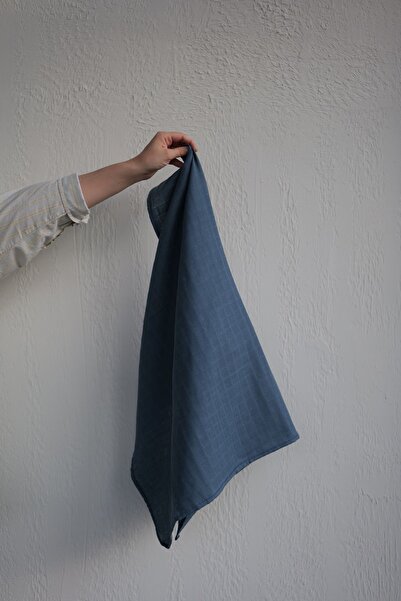 runbaby 75x75 cm 100% Cotton Baby Muslin Blanket - Navy Blue