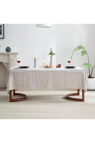 EVYA Fata de masa din bumbac brut 100% in 160x220 cm Fata de masa vintage bucatarie living