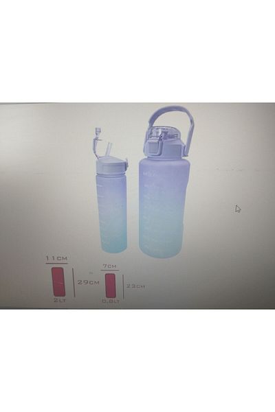 beatrix home 2 lt + 800 ml Purple Blue Flask Double Motivation